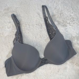32B Aerie Harper Padded push-up grey bra
